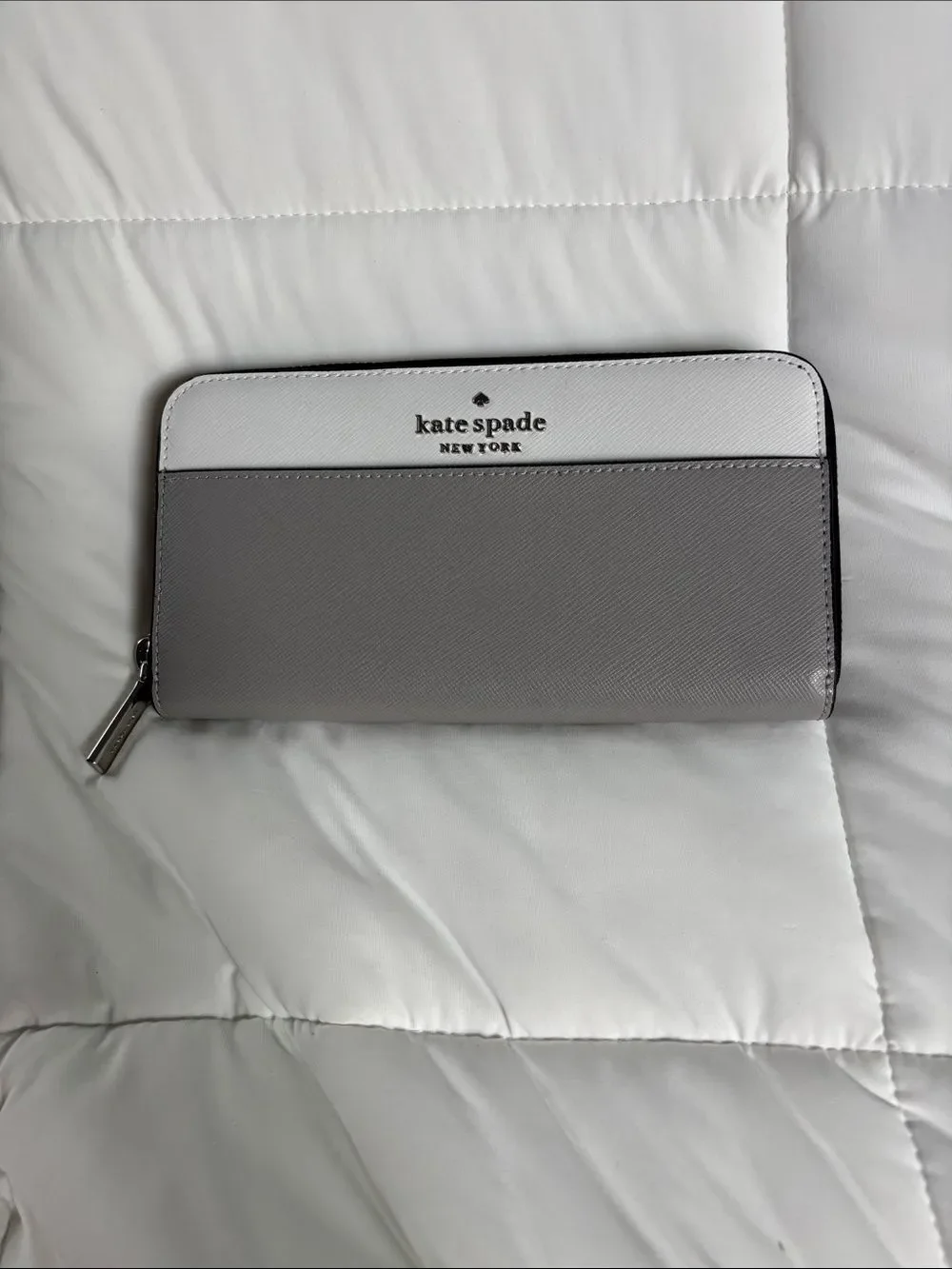 Kate Spade Staci Colorblock Large Continental Wallet in Nimbus Grey